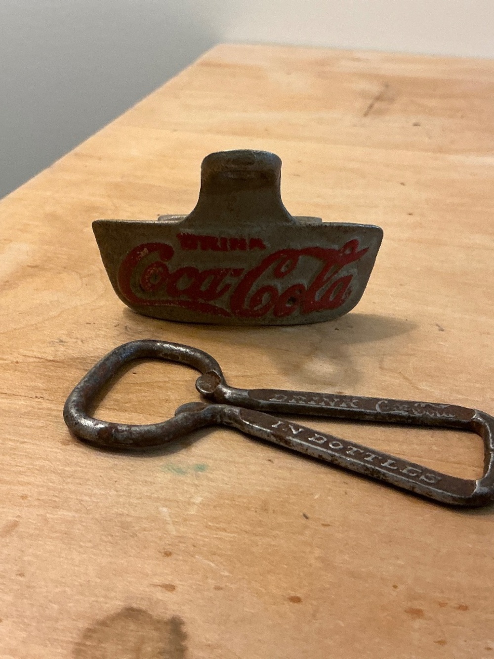Vintage Coca-Cola Bottle opener wall mounted and bottle cap opener